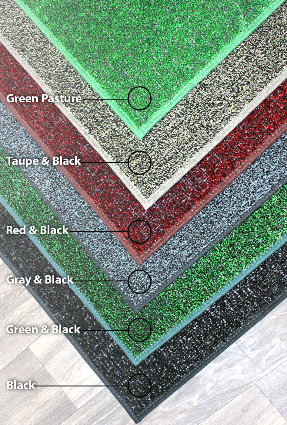 Koeckritz Economy Turf Green & Black Square Indoor/Outdoor Area Carpet Mat