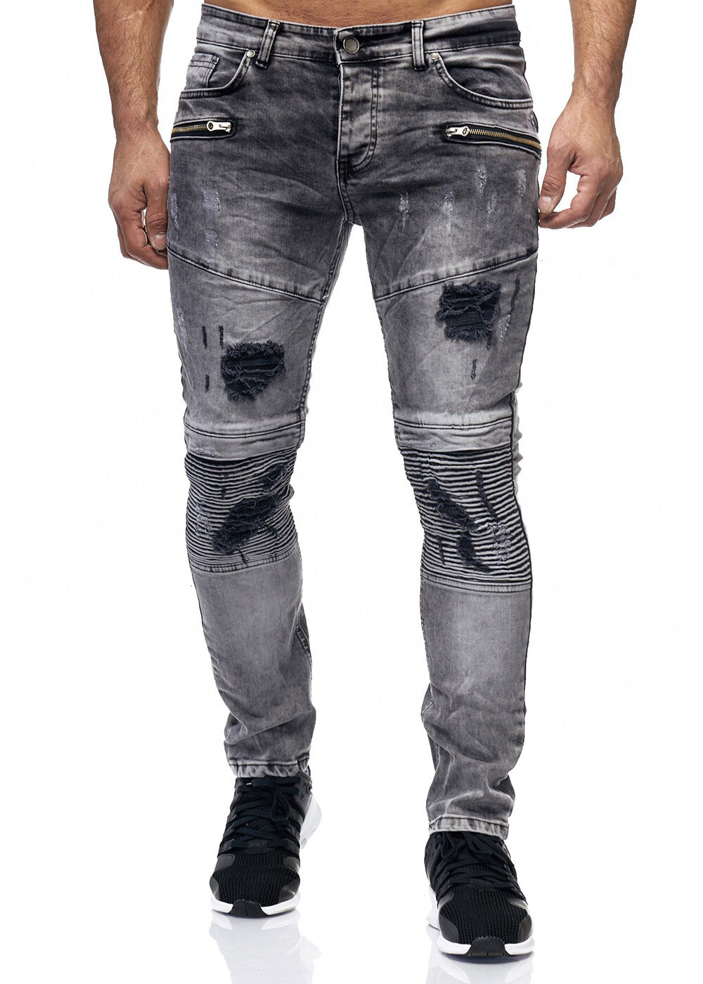 Biker Jeans Cargo Pocket Chino Hose Sweatpants Manner Jogg Denim Men Pants Grau Ebay