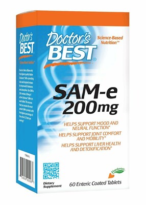 Doctor's Best SAM-e 200 mg, Vegan, Gluten Free, Soy Free, Mood & Joint Suppor...