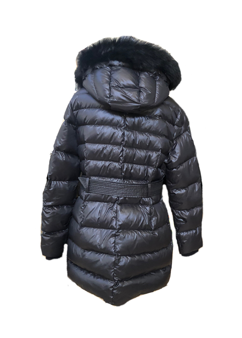 Pre-owned Ugg Women Valerie Black Hooded Belted Waterproof Parka Jacket Coat Size M