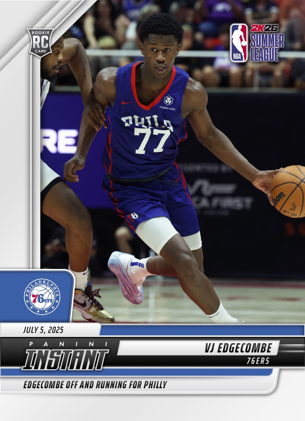 2025-26 Panini Instant NBA VJ Edgecombe DEBUT ROOKIE CARD SP