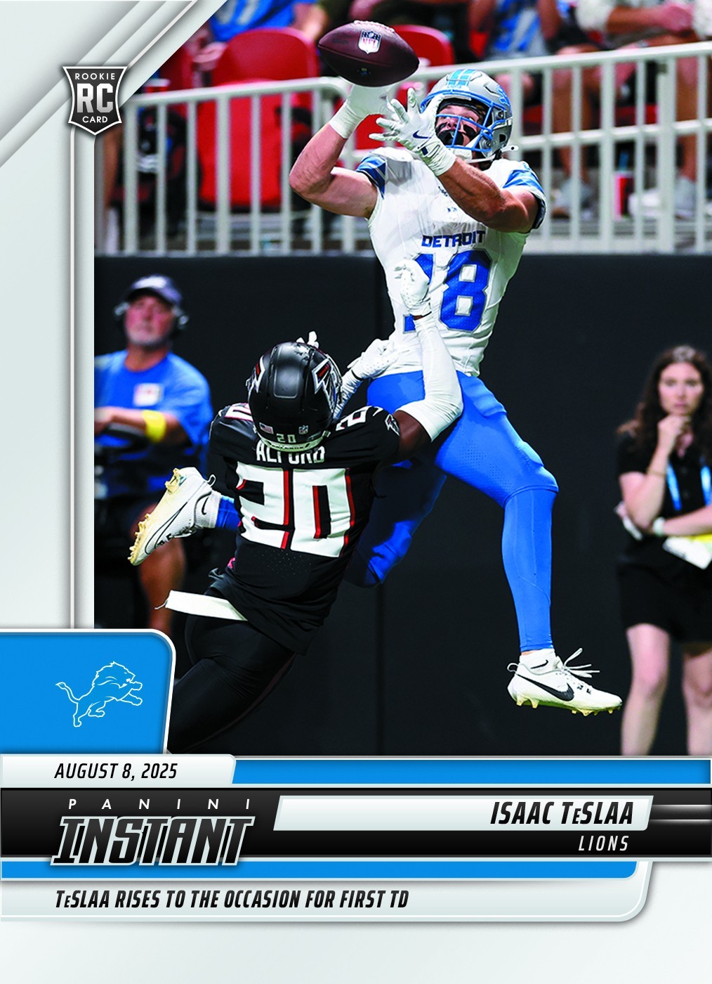 2025 Panini Instant NFL Isaac TeSlaa ROOKIE CARD 1/519 SP Detroit