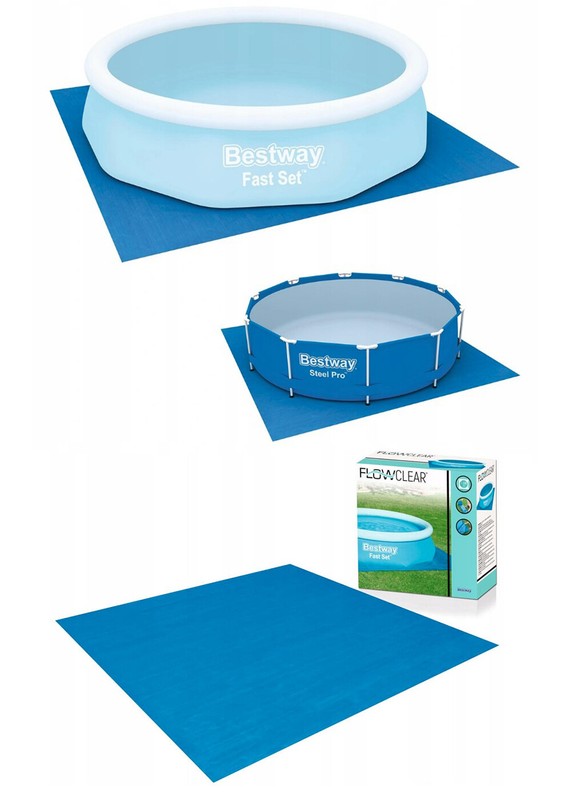 Bestway Bodenplane 274-488cm Bodenschutzplane Pool-Unterlege Bodenschutz Auswahl