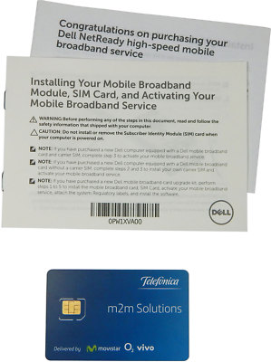 Dell m2m movistar O2 vivo SIM Card F8JJD 8M59X