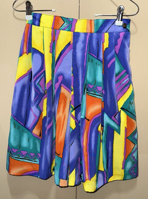 Vintage 80s GW Division of Graff Sz 4P Abstract Art To Wear Wide Leg Shorts j07