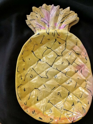 Pineapple Set of 3 LG design melamine serving Trays decorative dish Home Decor