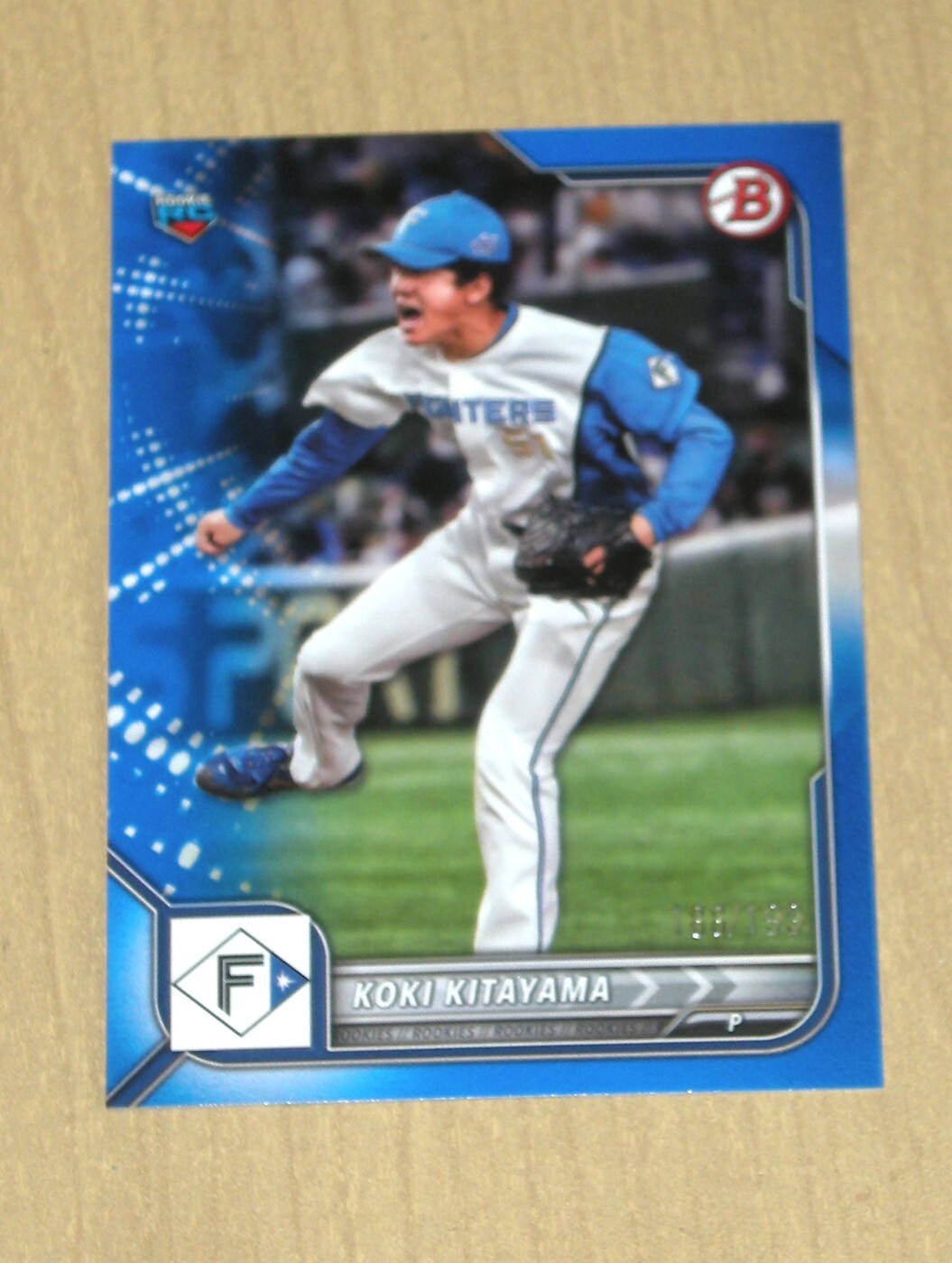2022 Bowman NPB prospects Koki Kitayama BLUE paper parallel