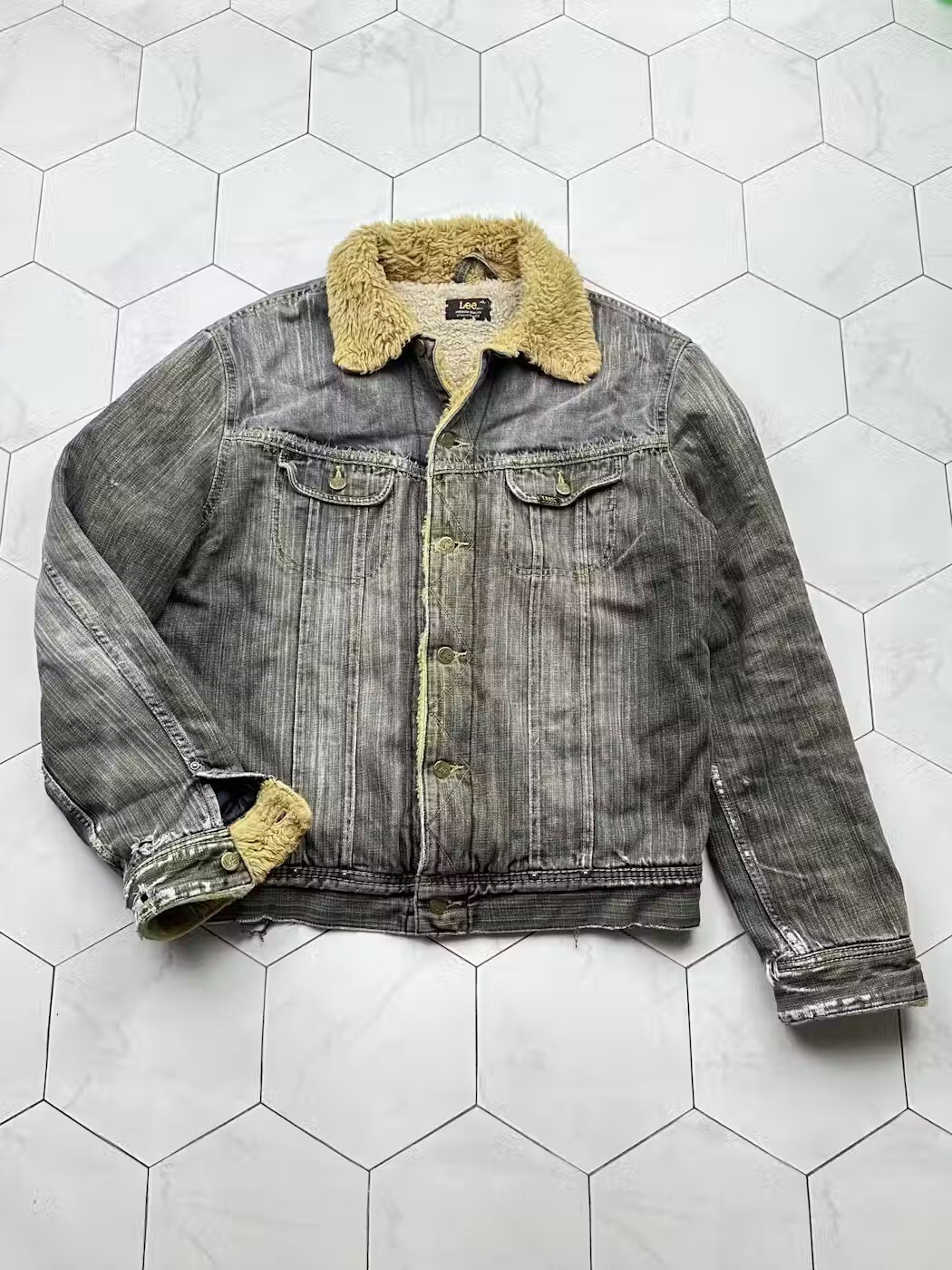 Lee Thrashed Vintage Denim Jacket Men's Size XL | eBay