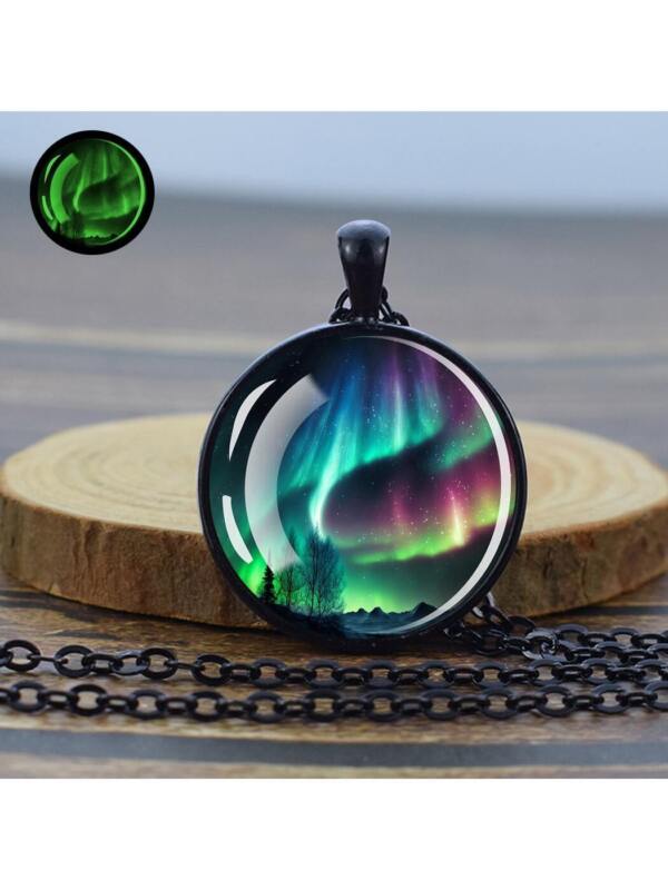 Aurora Creative Glow In The Dark Glass Pendant Necklace Night