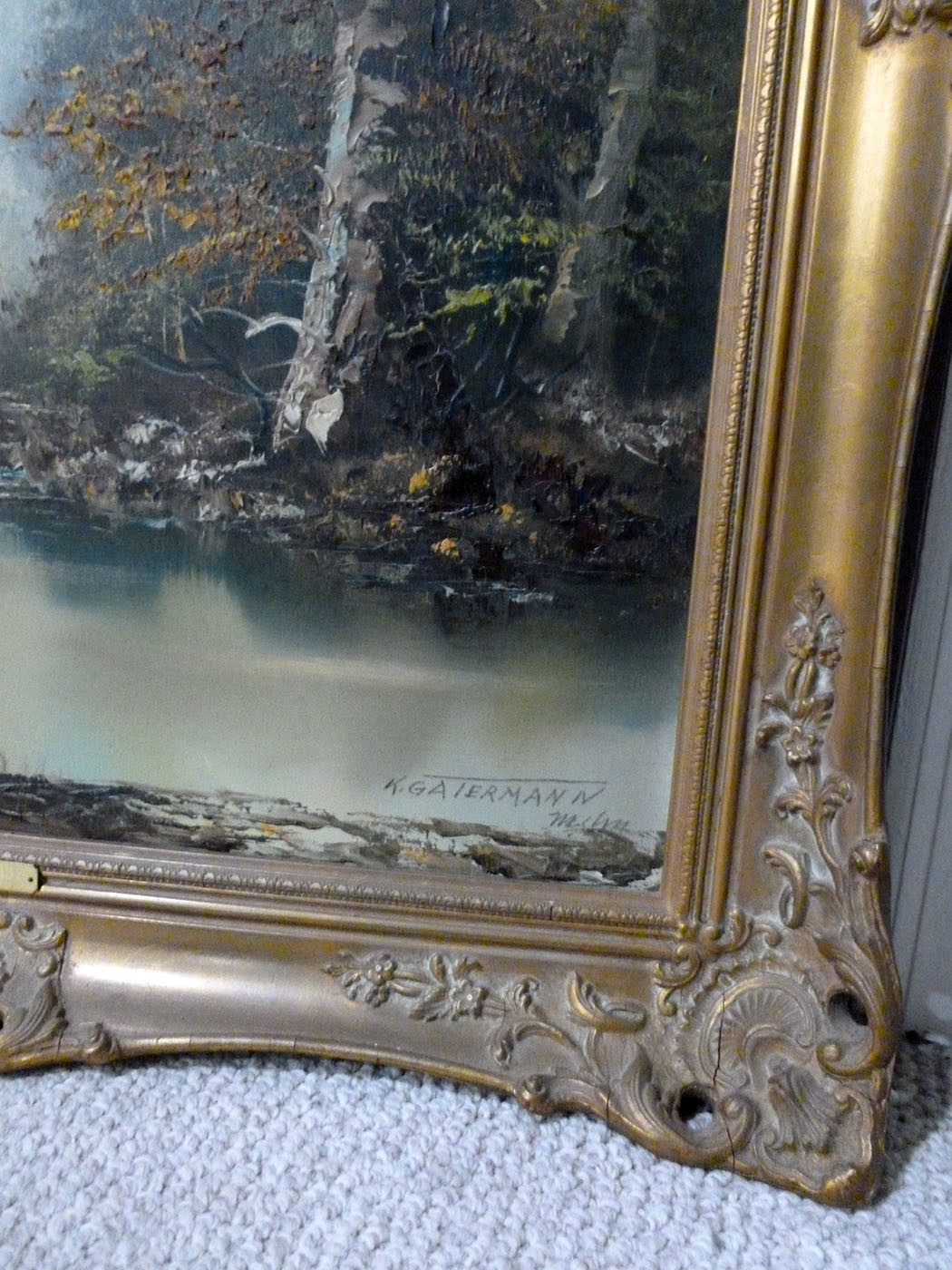 OIL PAINTING BY K.GATERMANN LANDS CAPE OIL PAINTING ON CANVAS GERMANY 29