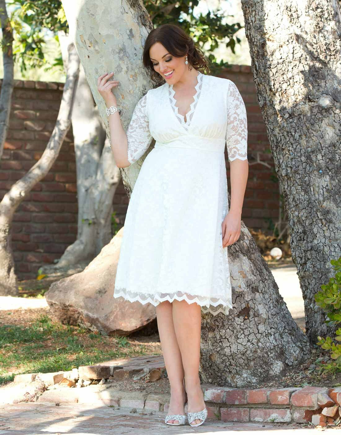 plus size short white dress