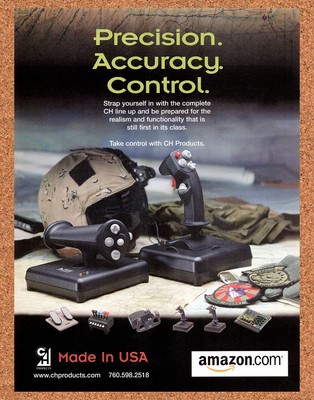 CH Products Flight Stick Original 2007 Vintage Ad - Amazon Video Game Promo