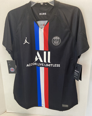 Nike Jordan x Women's Paris Saint-Jermain 4th Stadium Jersey BV9201-011 Sz L NWT