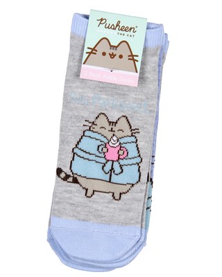 Pusheen The Cat So Relaxed No Show Ankle Socks Size 5-9 - 3 Pair
