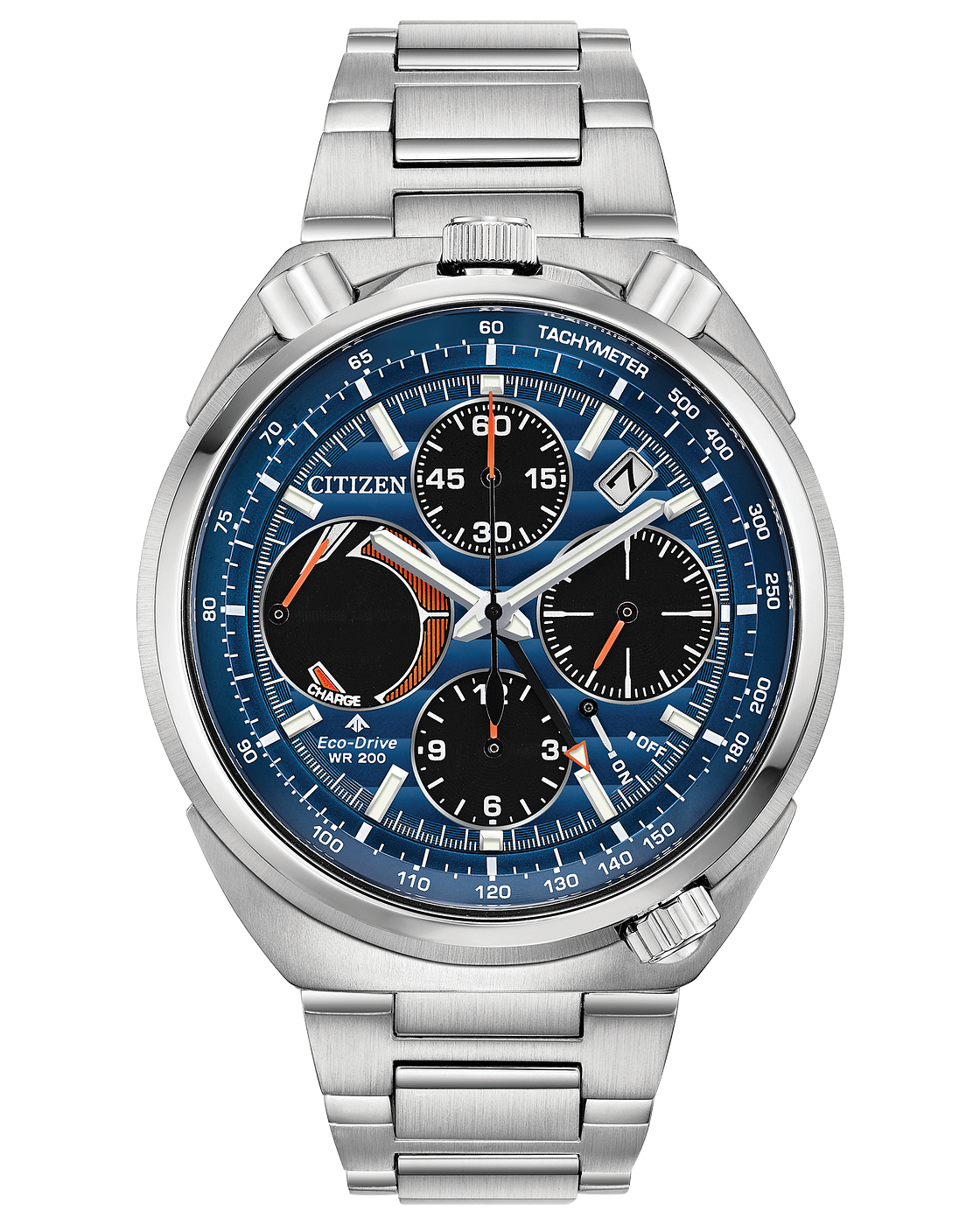 CITIZEN CITIZEN AV0070-57L PROMASTER ECO-DRIVE TSUNO CHRONOGRAPH RACER BLUE DIAL WATCH