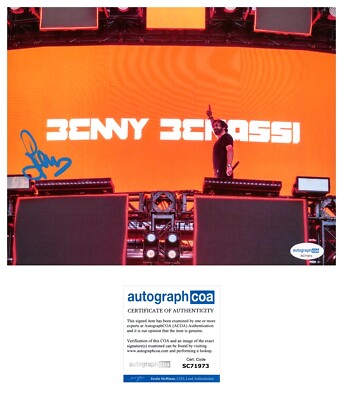 BENNY BENASSI SIGNED DJ SATISFACTION EDM 8X10 PHOTO - ACOA COA
