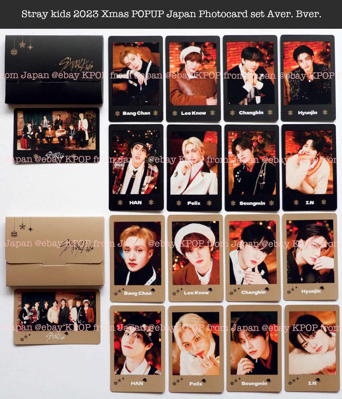 Stray kids 2023 Xmas POPUP Japan Official Photocard set Aver Stray kids 2023 Xmas POPUP Japan Official Photocard set Aver