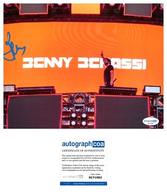 BENNY BENASSI SIGNED DJ SATISFACTION EDM 8X10 PHOTO - ACOA COA