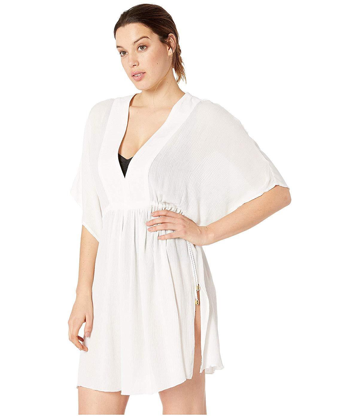 RALPH LAUREN ノースリーブチュニック XS NWT Ralph Lauren White Crinkle Rayon Swimsuit Cover up Tunic