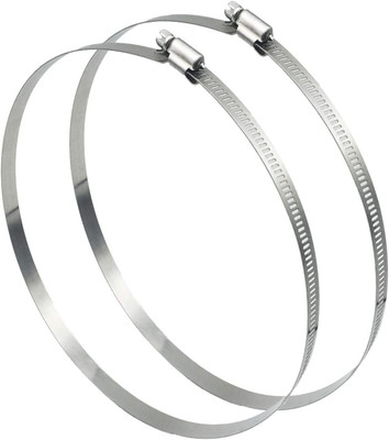 2Pcs 12''(Diameter) Adjustable 304 Stainless Steel Duct Clamps Hose Clam