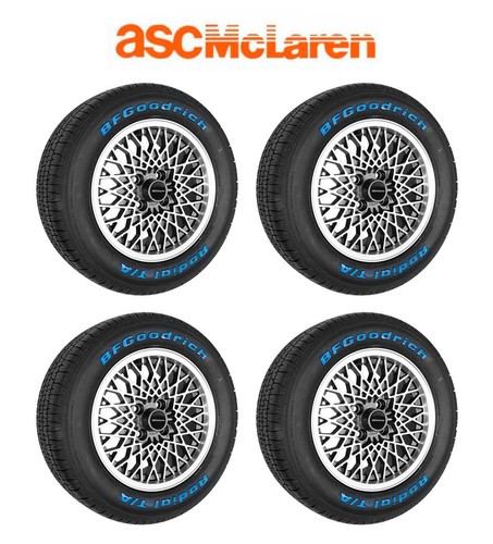 本A-45 21 ⑦ ⑧ 1987-1988 ASC McLaren Mustang OEM Silver Wheels & Tires w