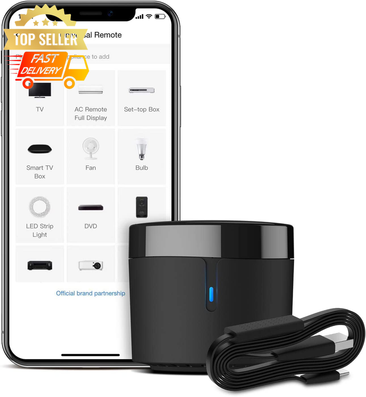 RM4 Mini IR Remote Hub, Wifi Blaster for Smart Home, Alexa Compatible, Black