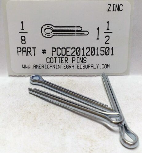 1/8X1-1/2 COTTER PIN EXTENDED PRONG STEEL ZINC PLATED (40)
