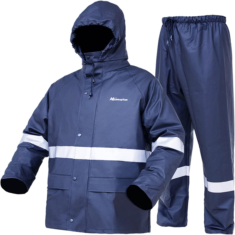 For Men Waterproof, Windbreaker Raincoat Hooded Jacket & Pants, Small