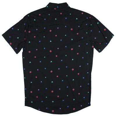 Sony Playstation Mens' Controller Icon Allover Print Woven Button Up Shirt