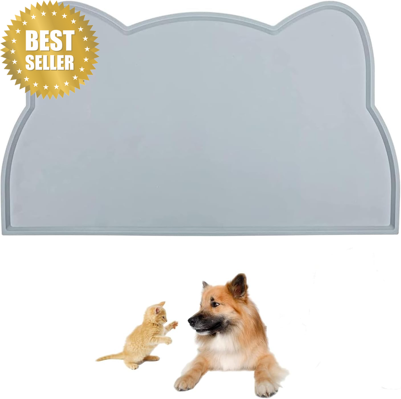 ​Silicone Pet Food Mat - Non-Slip Waterproof Dog & Cat Feeding Mat, Easy Clean T