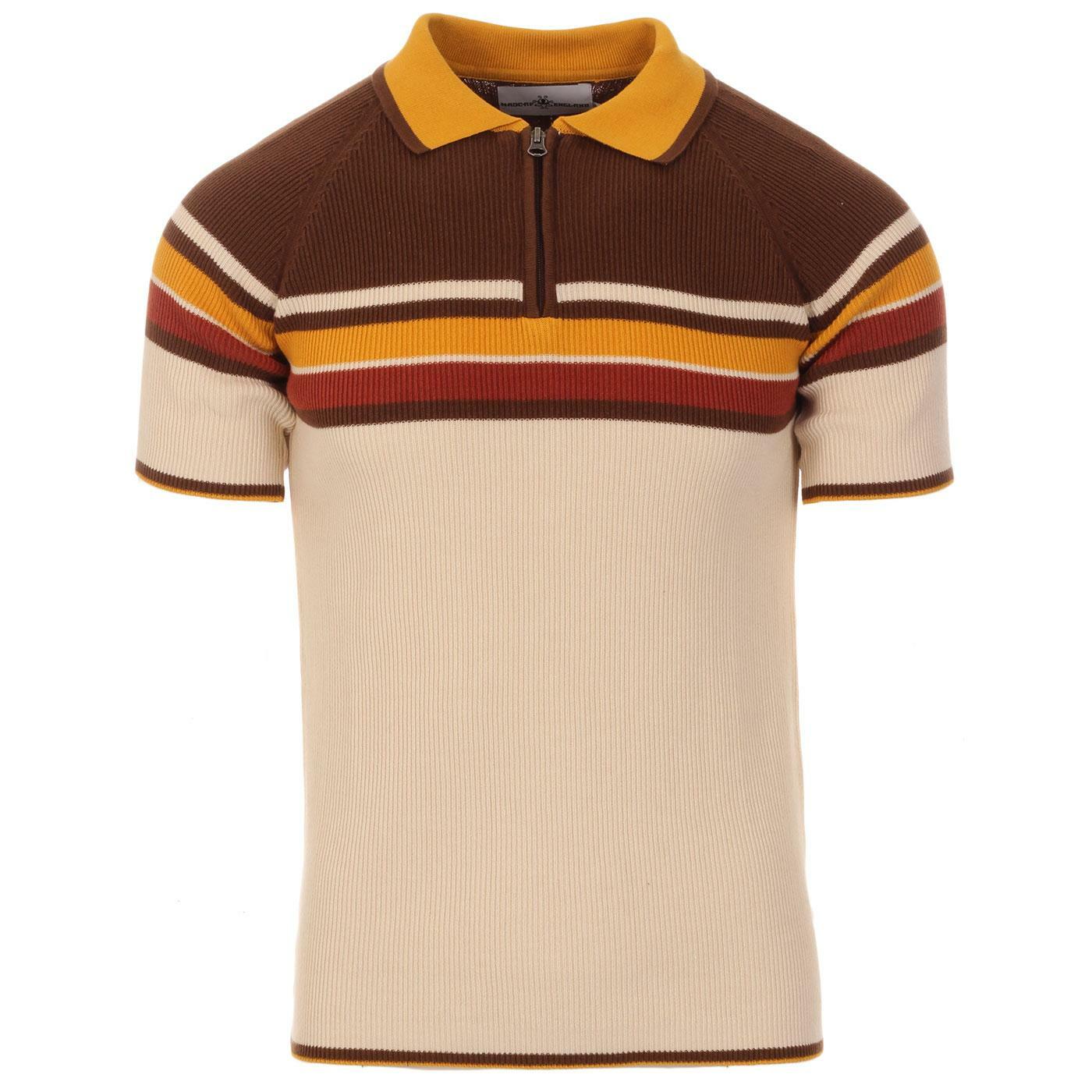 NEW MADCAP MOD RETRO 60s 70s MENS KNITTED RIBBED ZIP NECK NEW MADCAP MOD RETRO 60s 70s MENS KNITTED RIBBED ZIP NECK
