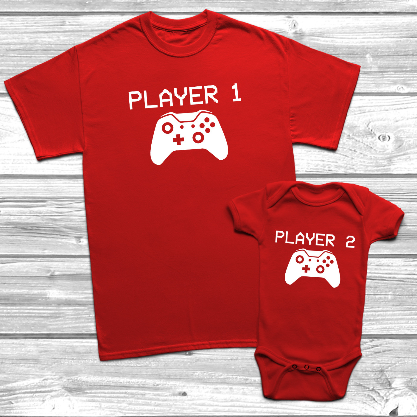 Player 1 And Player 2 Gamer T Shirt Daddy And Baby Set Dad Gift Funny  Humour | eBay UK