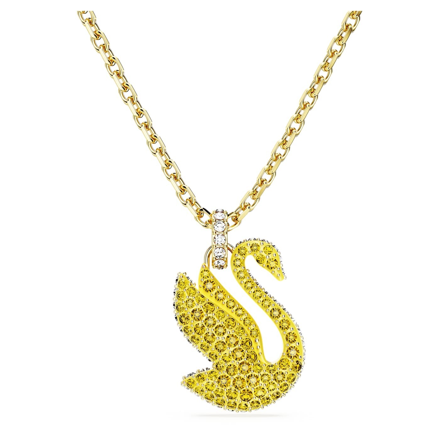 Swarovski Iconic Swan pendant Swan, Small, White, Rose gold