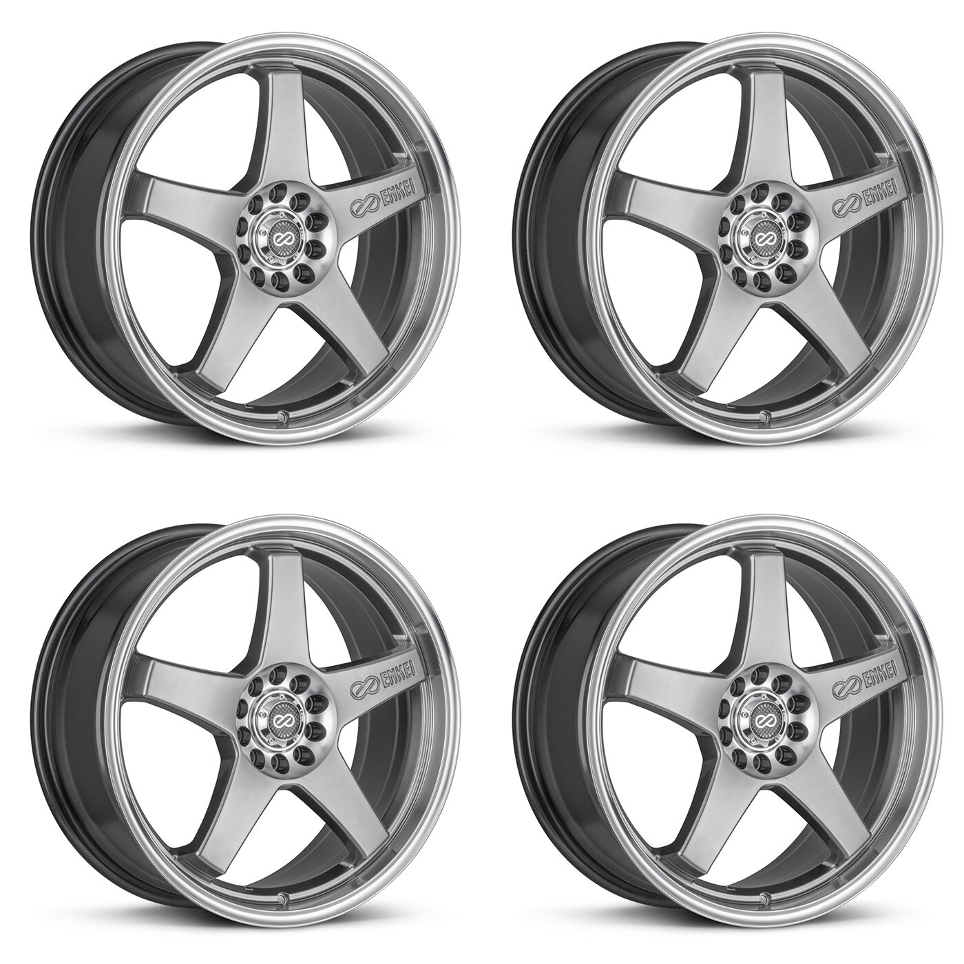 4X) Enkei EV5 Wheels [17x7 / 5x100/114.3 / ET:38 / CB:72.6
