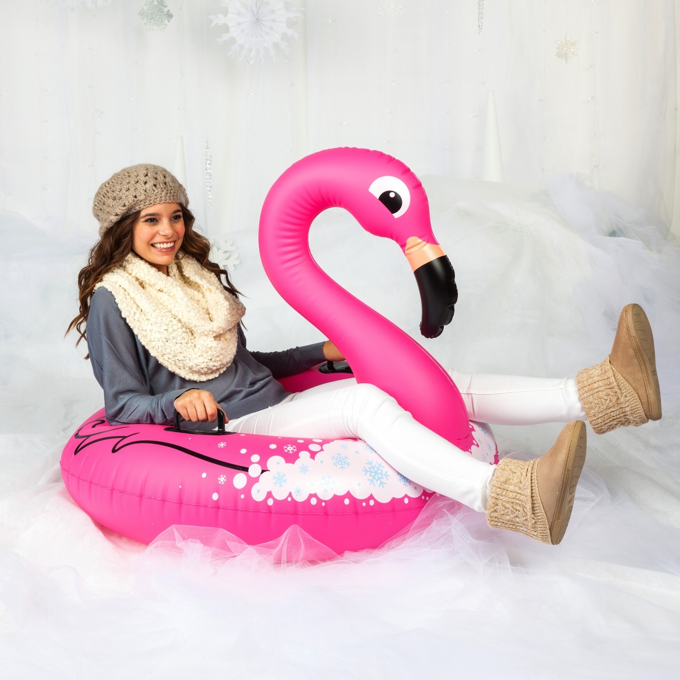 BigMouth Big Winter Flamingo Snow Tube 3 Feet