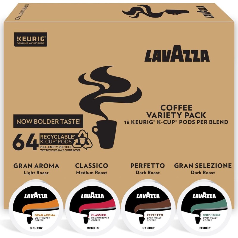 Lavazza Keurig Coffee K-Cup Pods Variety Pack for Coffee Brewers, 64 Count