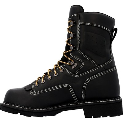 Pre-owned Georgia Boot Men's Usa Logger Waterproof Work Boot In Black