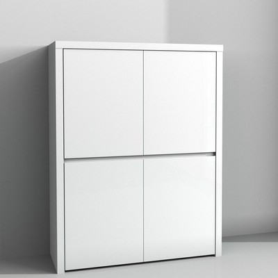 Highboard Kommode Schrank weiß Hochglanz lack 4trg