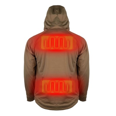 Pre-owned Mobile Warming Agarics Mens 7.4v Battery Heated Pullover Morel In Medium Size In Multicolor