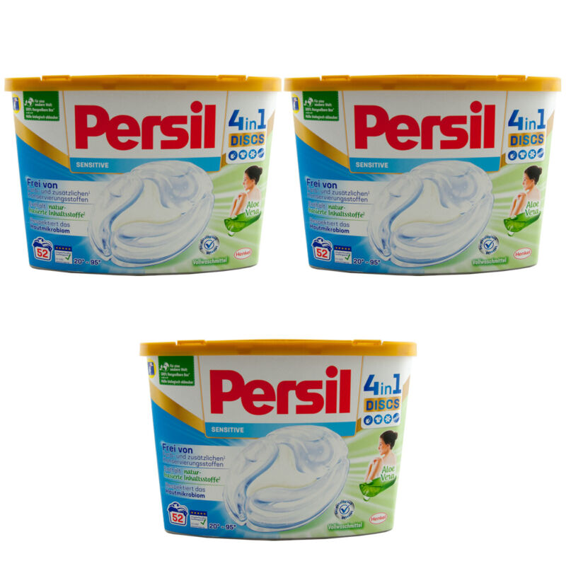 Persil 4in1 Discs Sensitive 3 x 52 Wl Detergent Full Detergent Without Dye