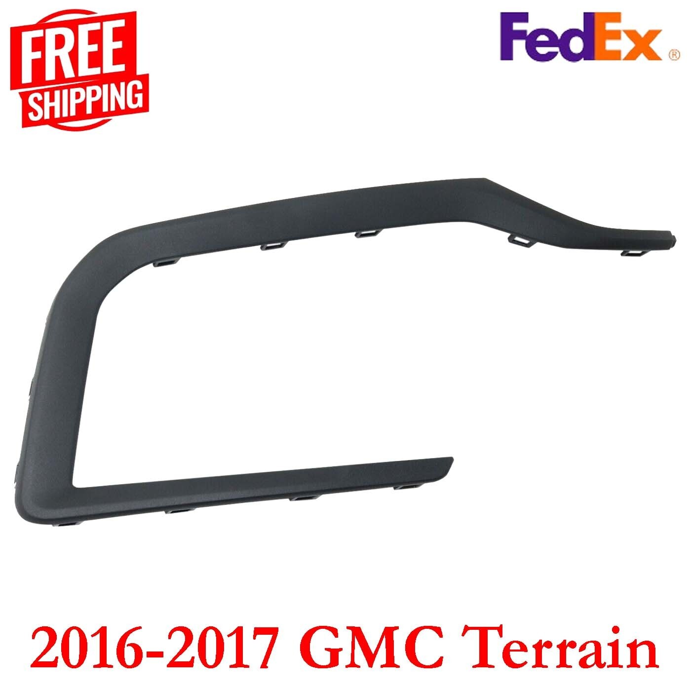Fits GMC Terrain Bumper Trim For 2016-2017 Front Driver Side Textured Black