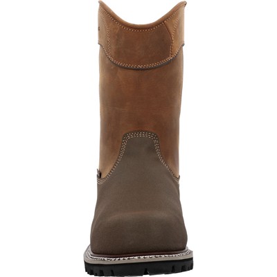 Pre-owned Georgia Boot Men's Brute Met Guard Composite Toe Waterproof Work Boot In Brown