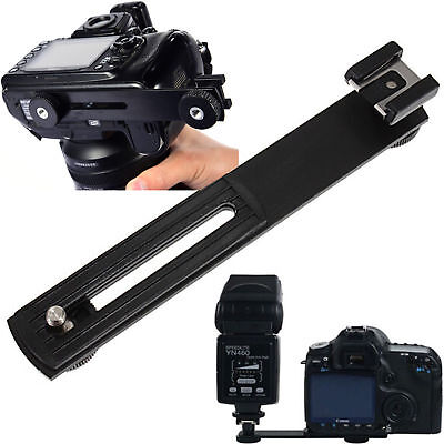 Horizontal Bracket Camera Flash Grip Rail For DSLR DC SLR Light Stand Hot-Shoe 