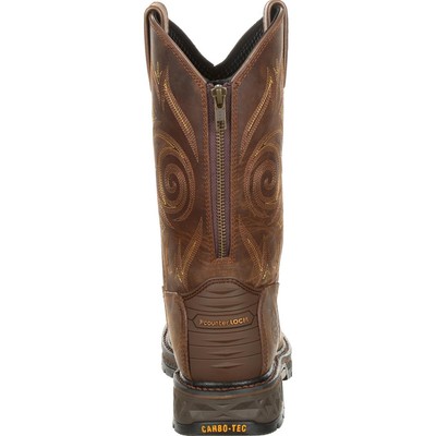 Pre-owned Georgia Boot Carbo-tec Lt Composite Toe Waterproof Work Wellington In Brown