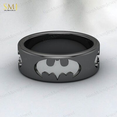 Men's Batman Signet Ring Dark Knight Ring For Men Unique 925 Silver Silver Ring