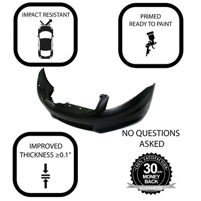 Primed Front Bumper Cover For 2011-2012 Honda Accord Sedan