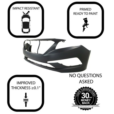 Primered Front Bumper Cover for 2015 2016 2017 Hyundai Sonata 2.4L HY1000205