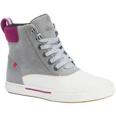 

Женские кожаные ботильоны 6 in с кружевом до щиколотки, Dolphin gray / magenta purple, LALW104