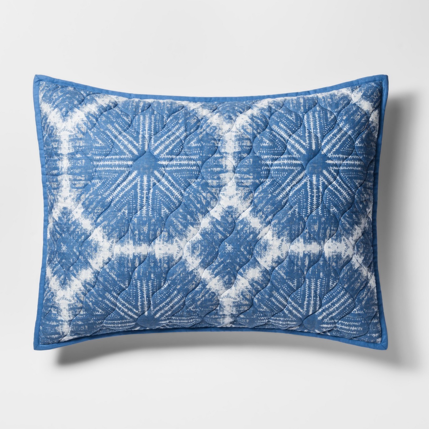 Target THRESHOLD Blue/White Linework Medallion Pillow Sham Cotton