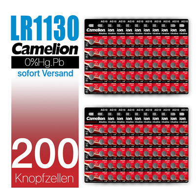 Camelion LR1130 Knopfzelle LR54 AG10 L1131 189 V10GA 389 390 MHD 10.2029